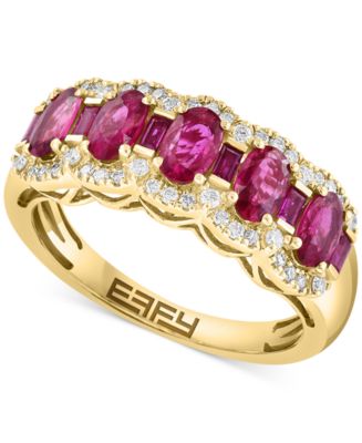 EFFY® Ruby (1-1/4 ct. t.w.) & Diamond (1/4 ct. t.w.) Ring in 14k Gold ...