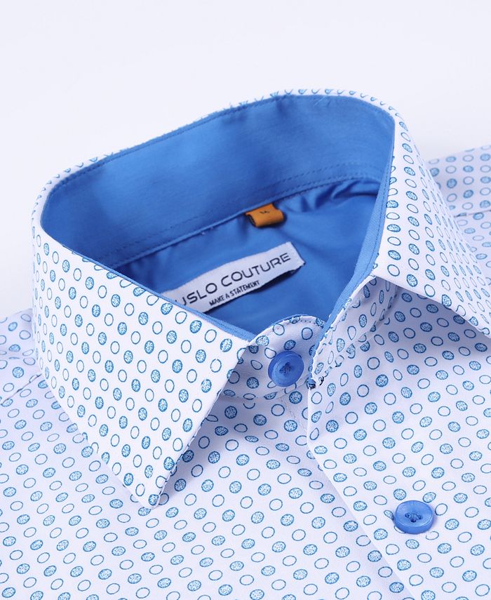 Slim & Regular Fit Square Geo Performance Dress Shirt main image 0
