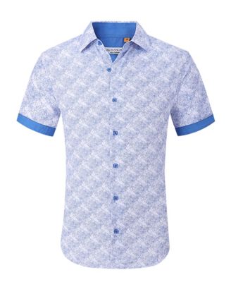 Suslo Couture - Men's Slim-Fit Geo-Print Performance Shirt