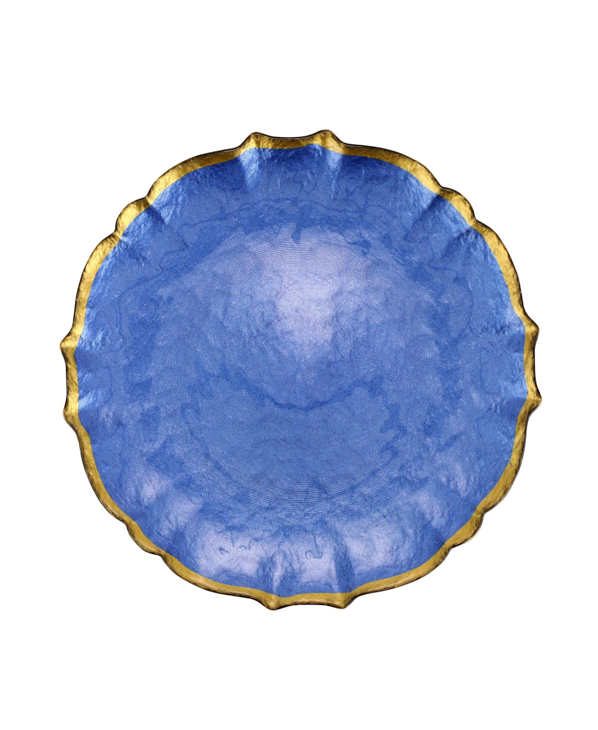 Vietri Baroque Glass Dinner Plate 10.5" In Cobalt