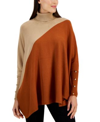 Macy's alfani turtleneck poncho hotsell