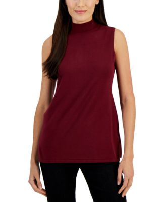 JM Collection Sleeveless Mock-Turtleneck Sweater, Created for Macy's ...