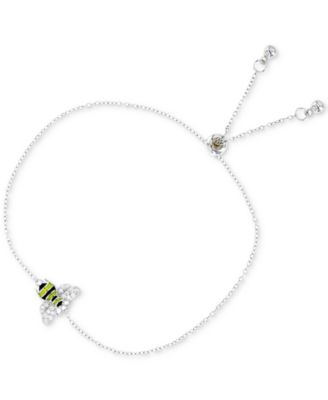 Cubic Zirconia & Enamel Bee Bolo Bracelet