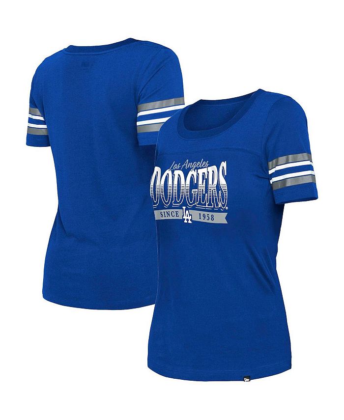 Los Angeles Dodgers New Era Women's Team Stripe T-Shirt - Royal