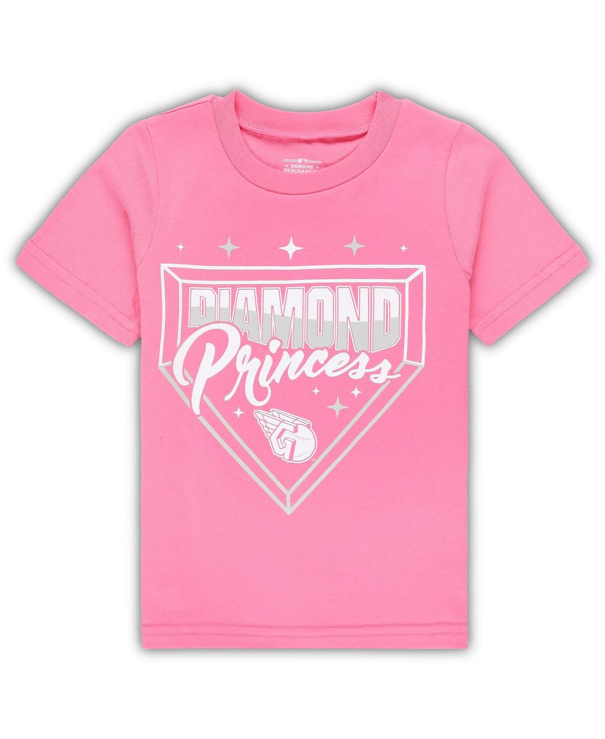 Shop Outerstuff Toddler Girls Pink Cleveland Guardians Diamond Princess T-shirt