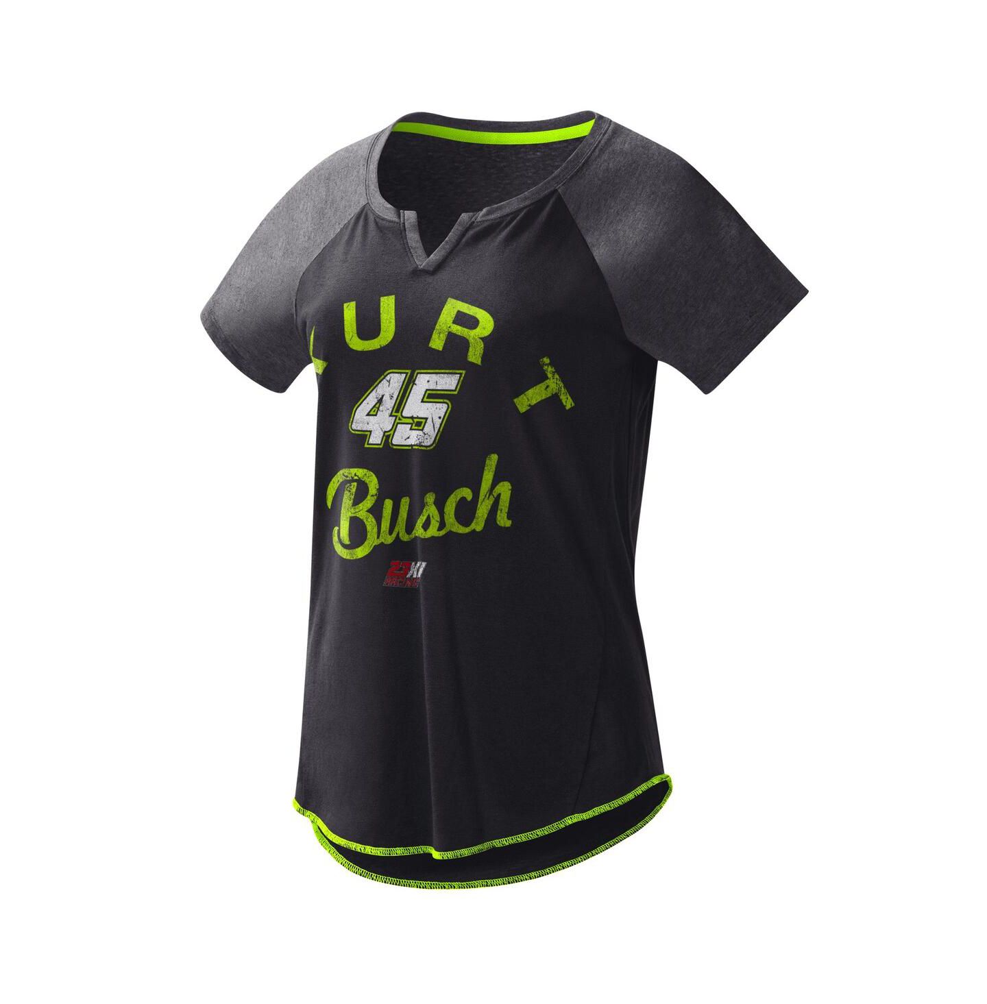 Женская футболка G-III 4Her by Carl Banks Black Kurt Busch Grand Slam Tri-Blend Notch V-Neck — фото 1
