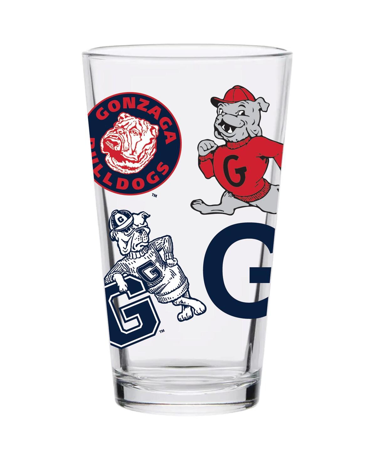 Indigo Falls Gonzaga Bulldogs 16 oz Medley Vintage-inspired Pint Glass In Clear