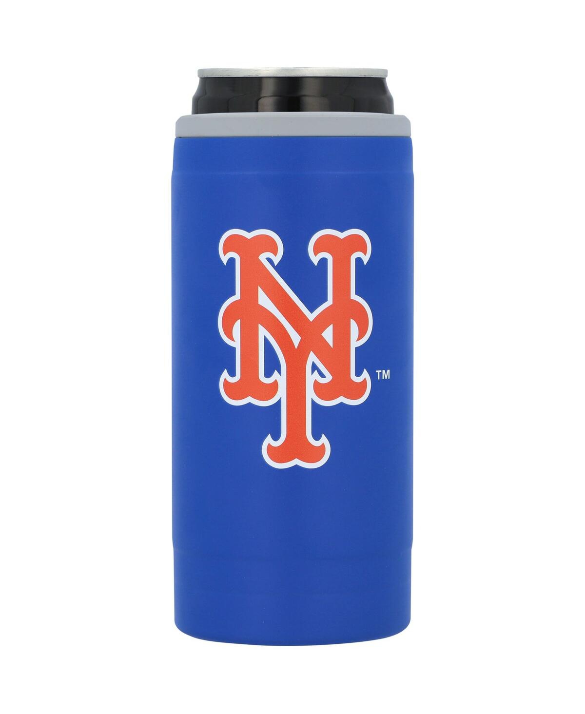 Logo Brands New York Mets 12 oz Flipside Powdercoat Slim Can Cooler In Blue