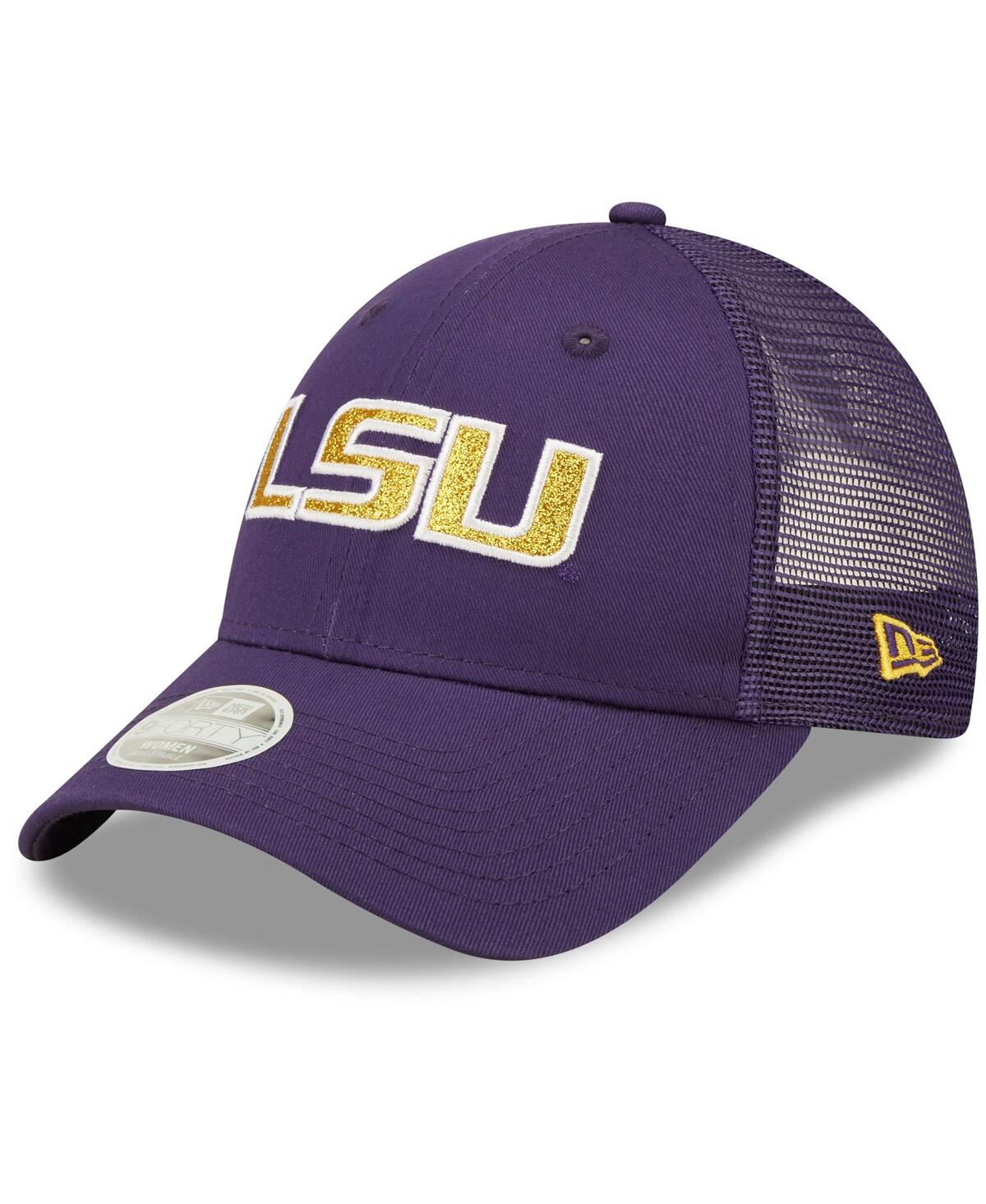 Shop New Era Women's  Purple Lsu Tigers 9fortyâ Logo Spark Trucker Snapback Hat