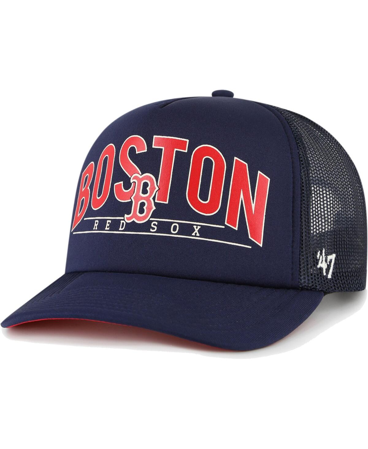Men's '47 BrandBoston Red Sox Backhaul Foam Trucker Snapback Hat - Navy