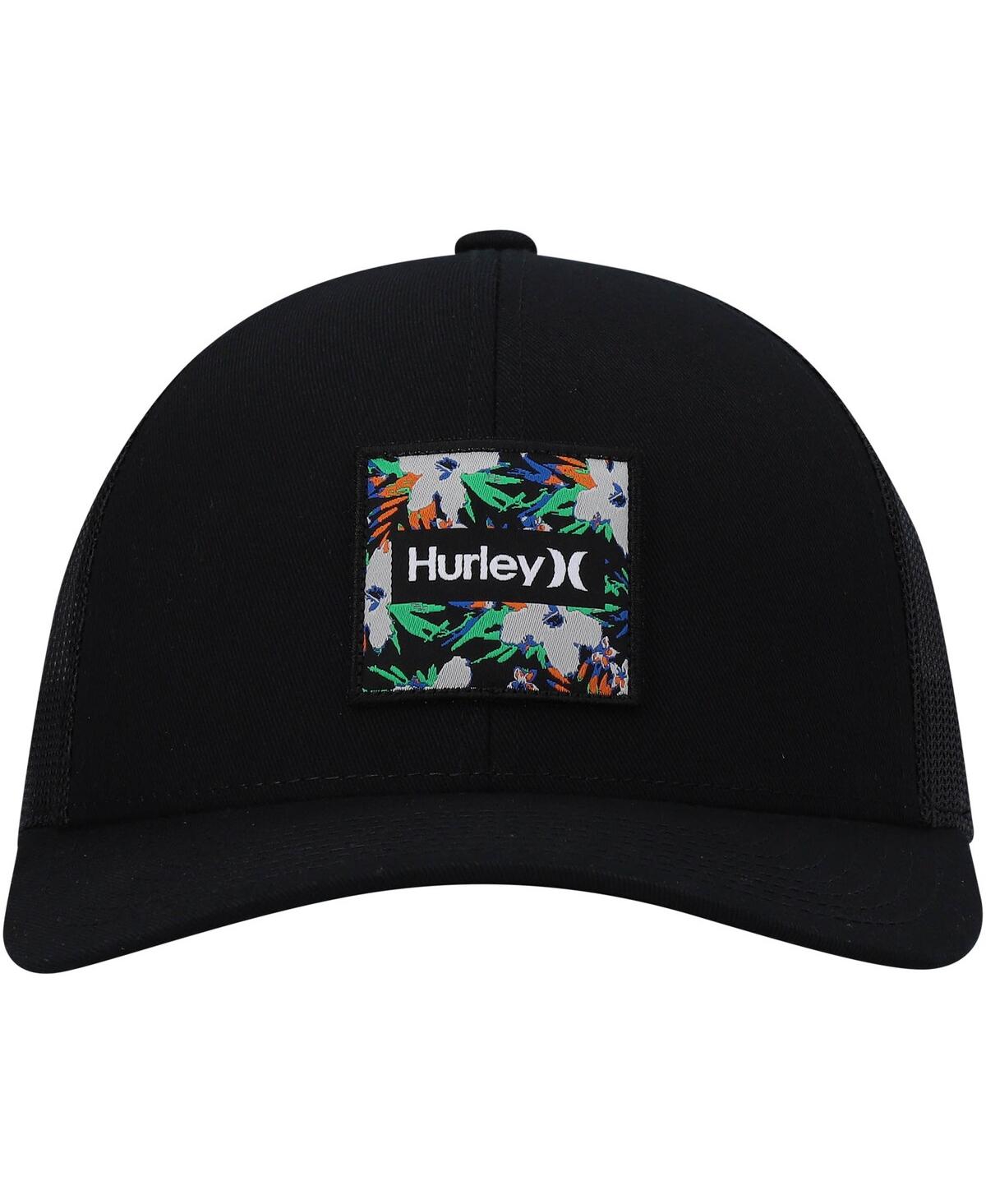Shop Hurley Men's  Black Seacliff Trucker Snapback Hat