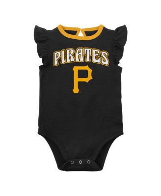 Infant Boys and Girls Black, Heather Gray Pittsburgh Pirates Little Fan Two-Pack Bodysuit Set