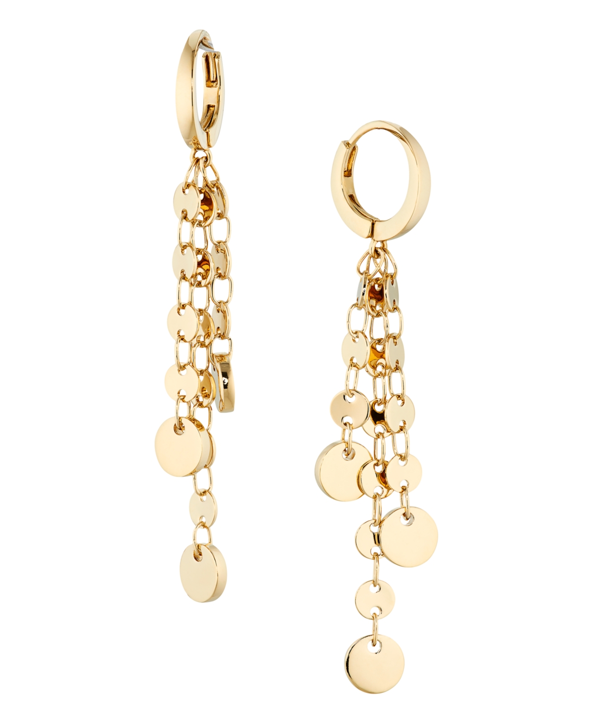 Gold Coin Leverback Earrings - Gold