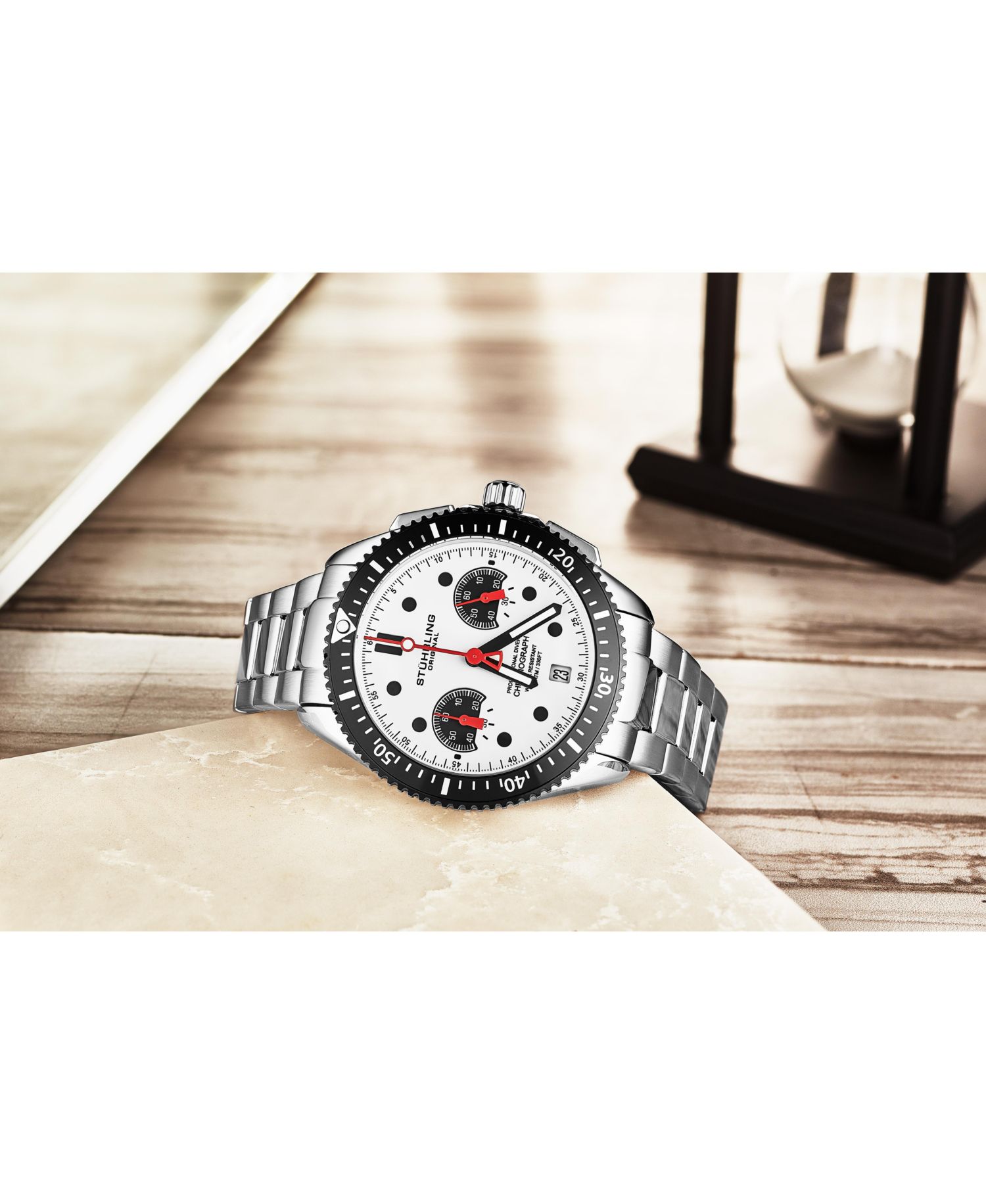 Men's Monaco Silver-tone Stainless Steel, Silver-Tone Dial, 47mm Round Watch