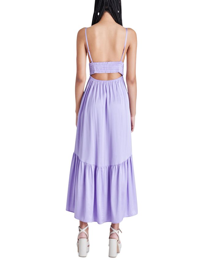 Steve Madden Women's Lisa Smocked-Waist Back-Cutout Dress - Macy's