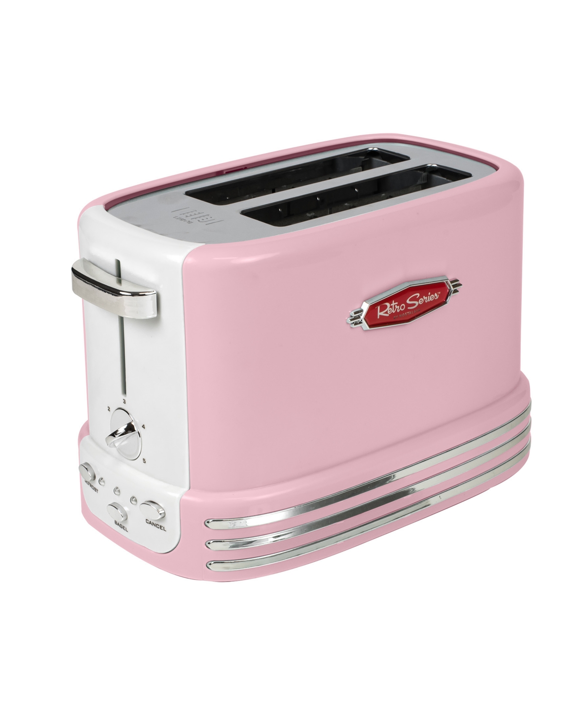 Nostalgia Retro 19.75" 2 Slice Bagel Toaster In Pink