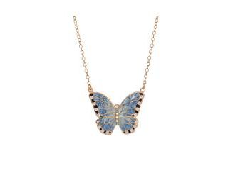 2028 Enamel Crystal Blue Butterfly Necklace - Macy's