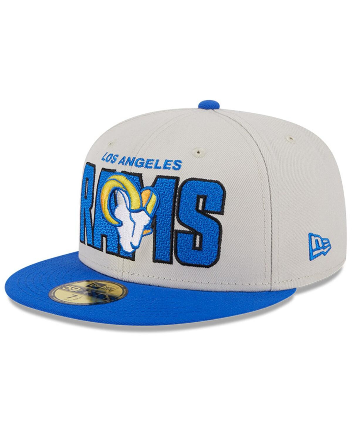 Shop New Era Men's  Stone, Royal Los Angeles Rams 2023 Nfl Draft On Stage 59fifty Fitted Hat In Stone,royal