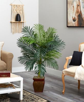 4.5' Golden Cane Palm Tree with Decorative Planter