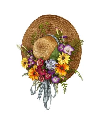 Mixed Flower Hat Wreath