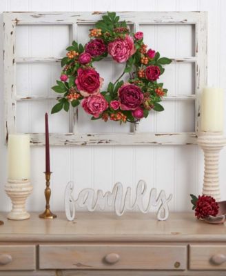 20" Peony and Berry Wreath