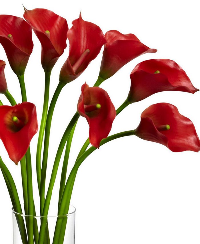 Nearly Natural Mini Calla Lily Silk Flower Arrangement Macy's