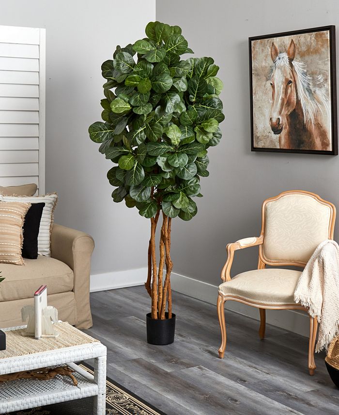Nearly Natural 7' Fiddle Leaf Fig Artificial Tree - Macy's