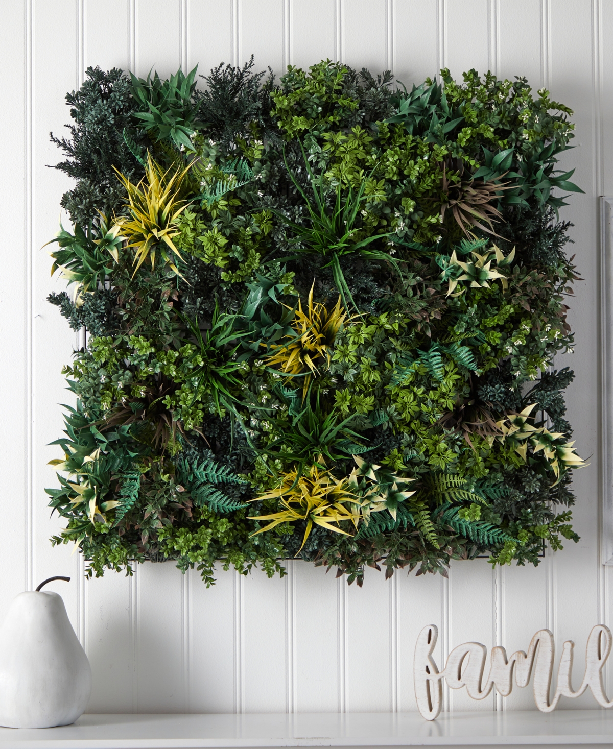NEARLY NATURAL 3' X 3' GREENS AND FERN ARTIFICIAL LIVING WALL UV RESIST 