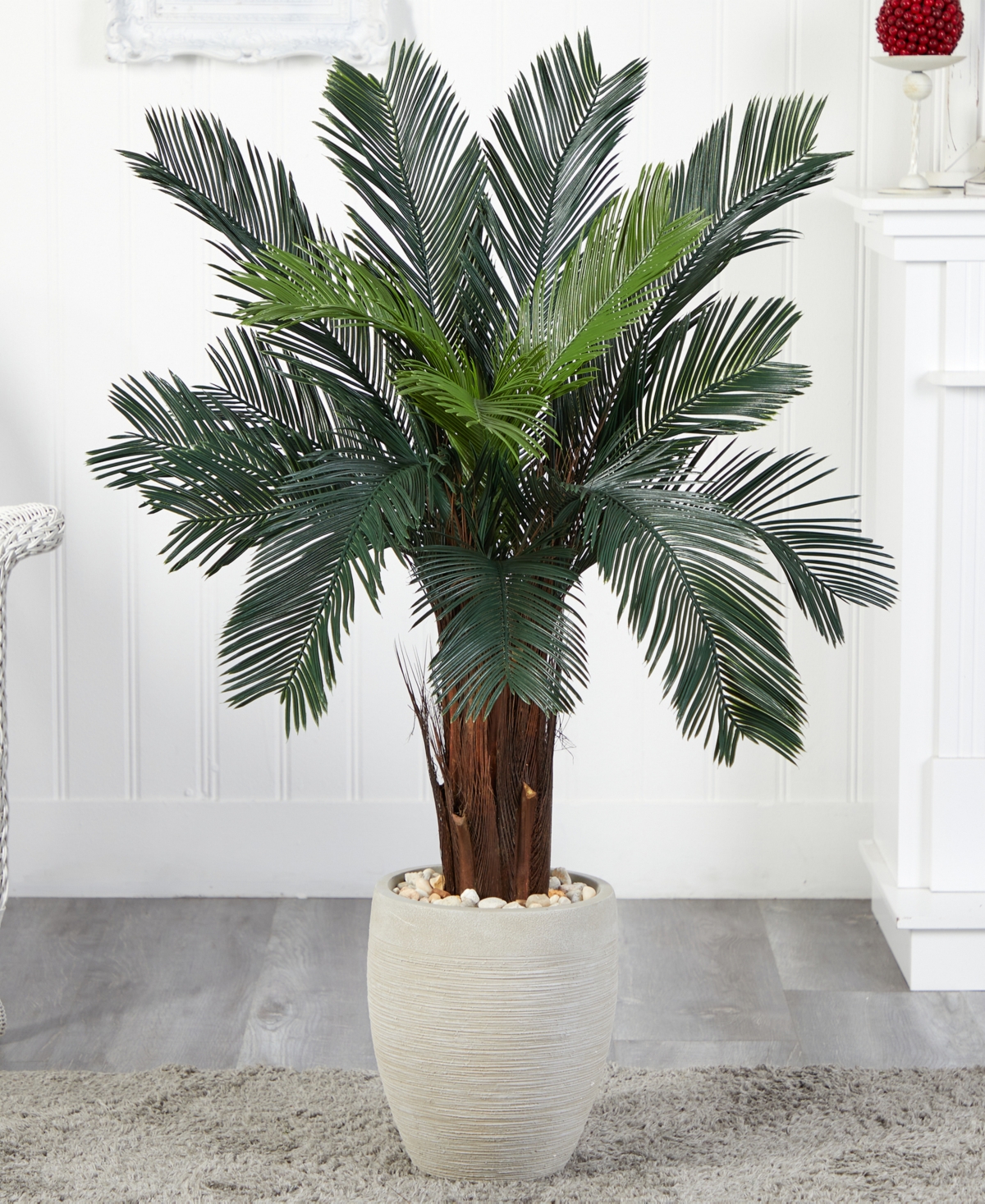 Nearly Natural Cycas Artificial Tree in Oval Planter Uv Resistant