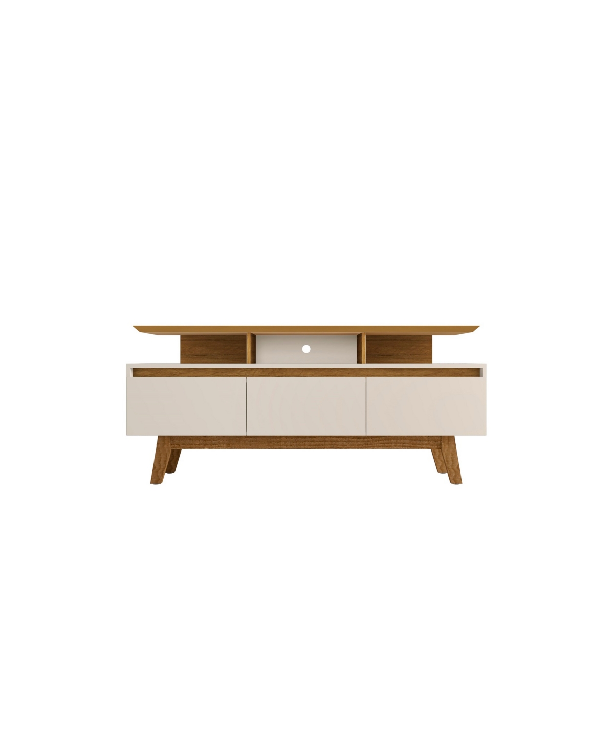 Manhattan Comfort Yonkers Tv Stand In Off White And Cinnamon