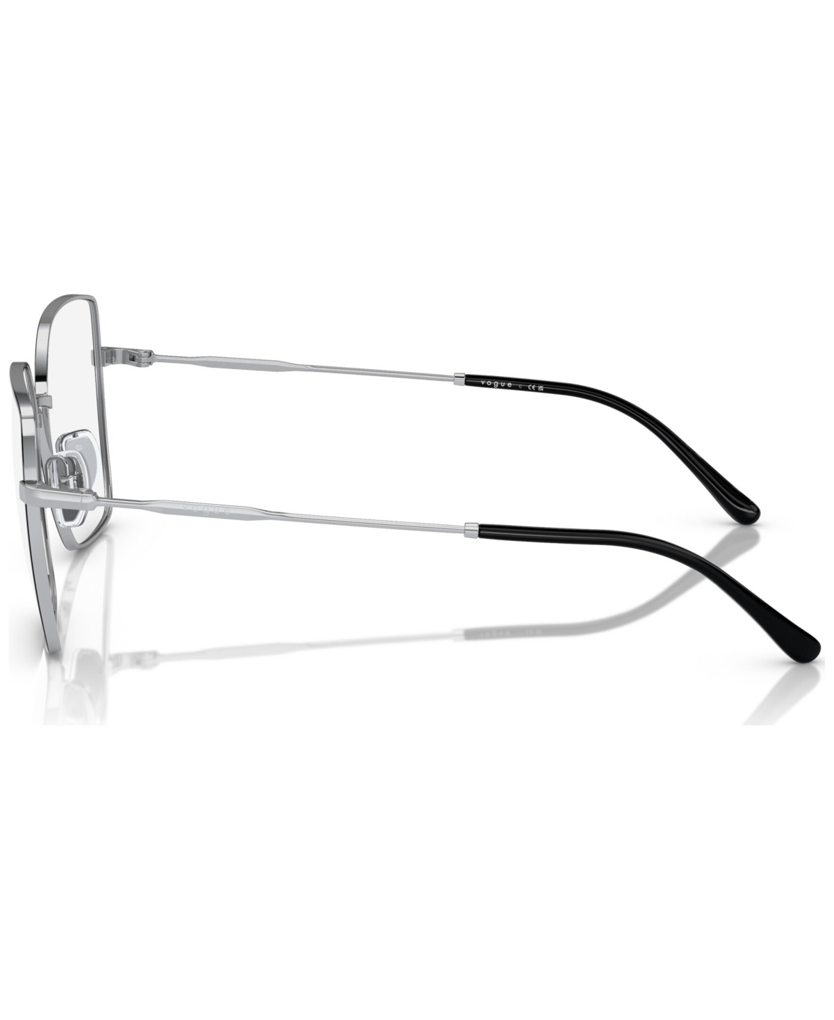 Vogue Eyewear Women's Irregular Eyeglasses, Vo4274 53 In Top Black,silver-tone