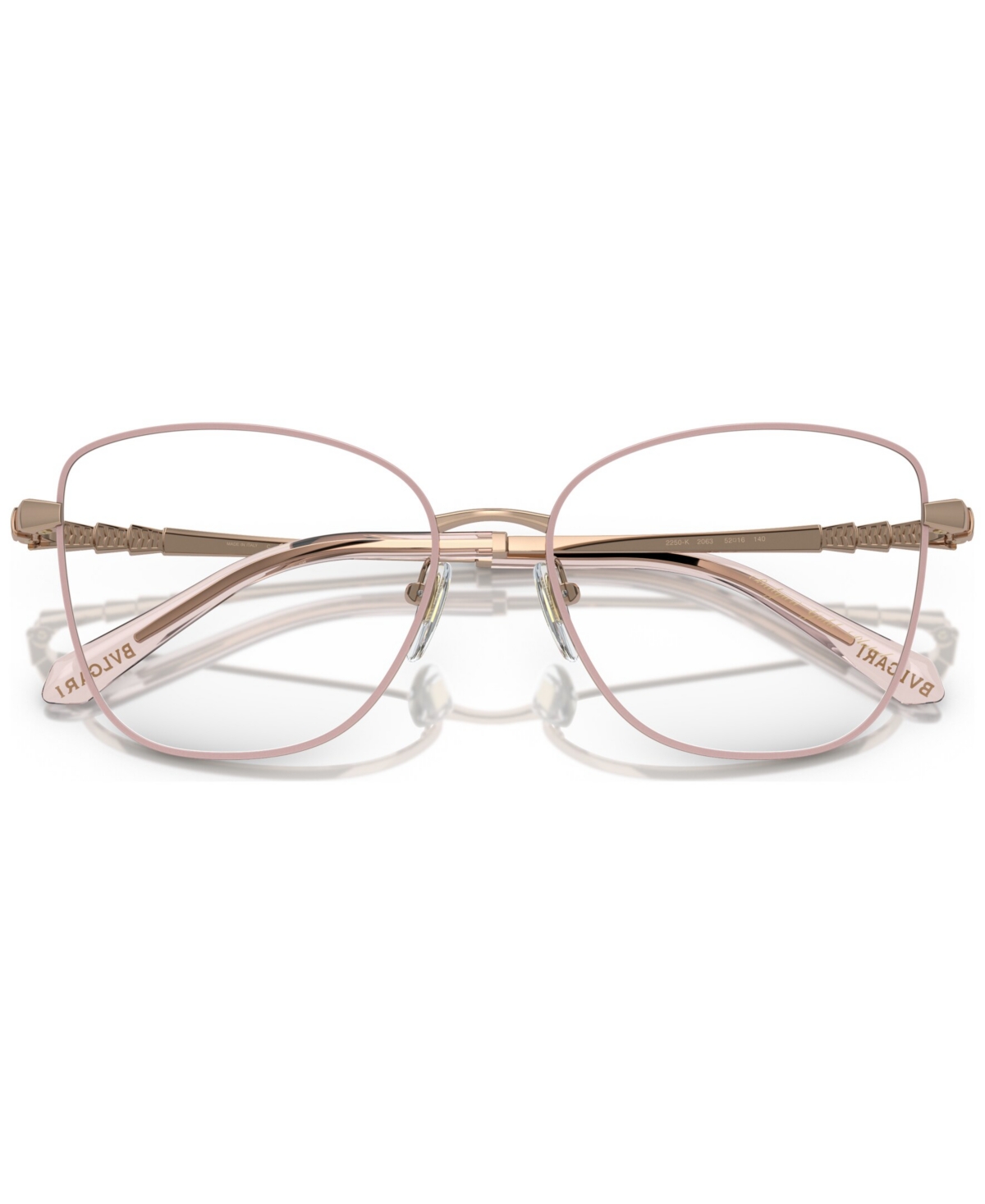 Bvlgari Women's Cat Eye Eyeglasses, BV2250K 52 - Pink Gold-Tone Plated, Champagne
