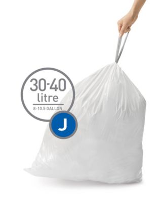 Code J 100pk Custom Fit Liners with 5 Quick Dispense Packs, 30-45L Kitchen Trash Bag Liners
