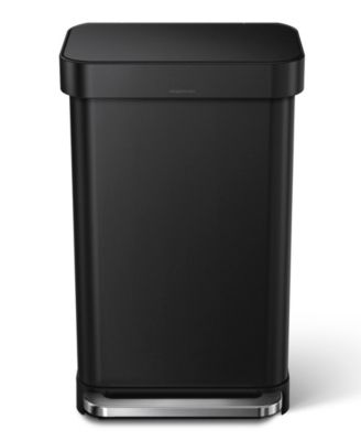 45 Liter Rectangular Liner Rim Steel Kitchen Trash Can with Liner Pocket