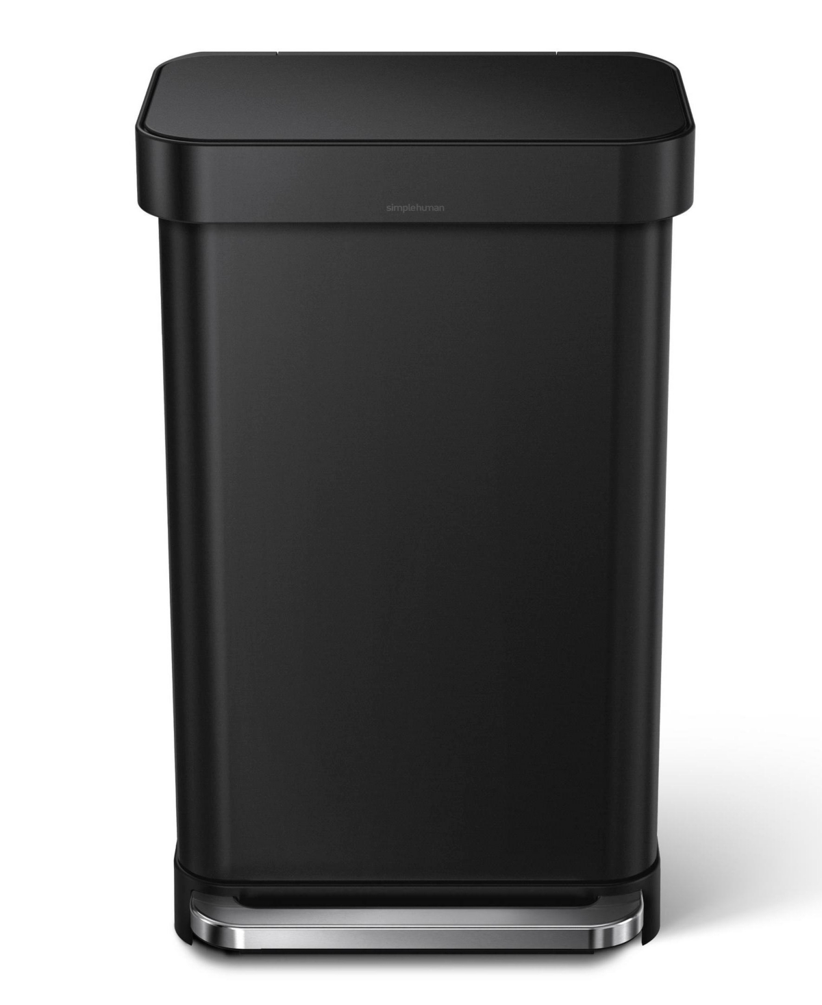 Shop Simplehuman 45 Liter Step Trash Can In Matte Black