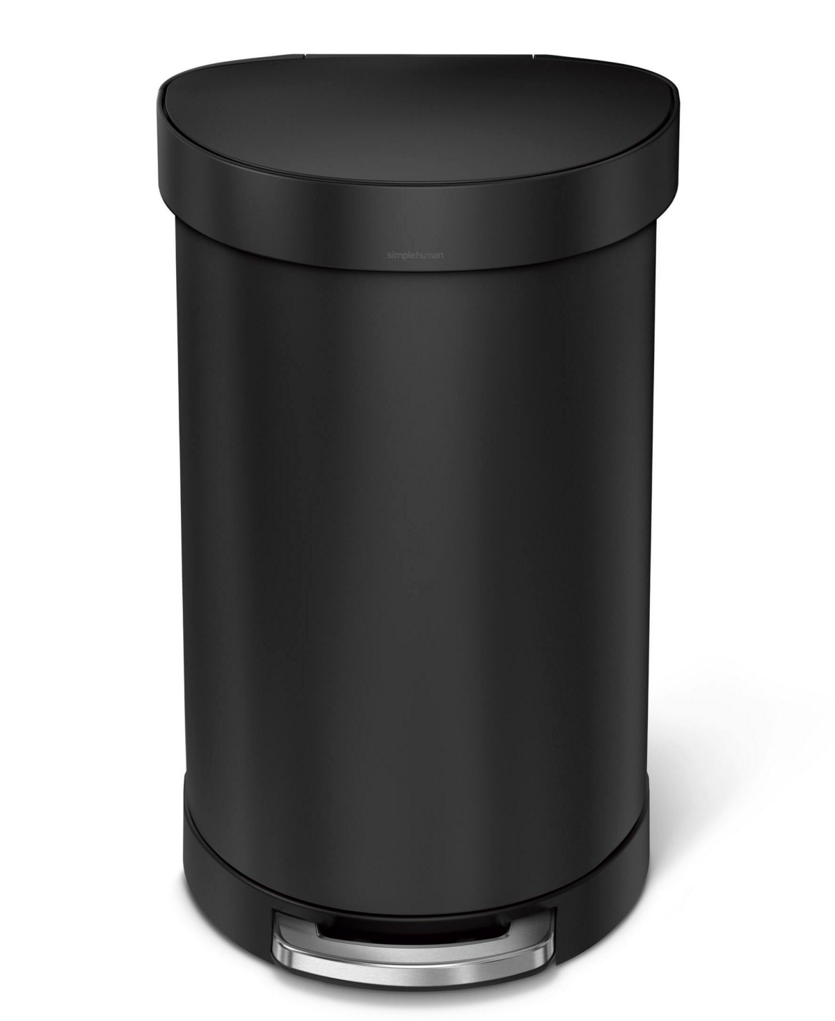 Shop Simplehuman 45 Liter Semiround Step Trash Can In Matte Black