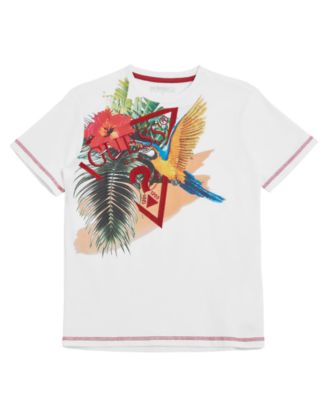 Big Boys Cotton Embroidered Triangle Logo Digital Print T-shirt