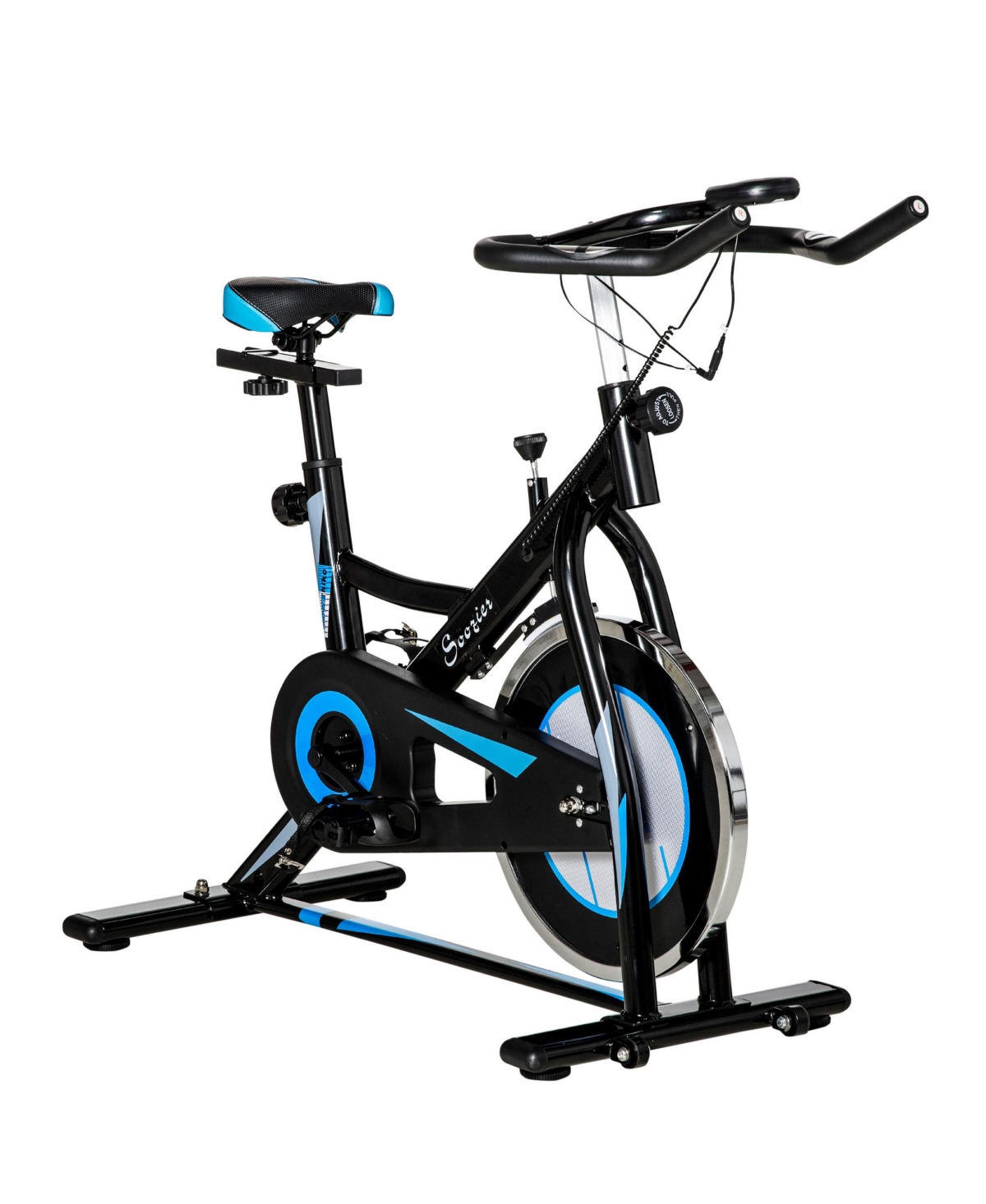 Stationary Indoor Cycling Exercise Bike, Adjustable Comfortable Seat w/ Cushion, Grip Handlebar, Lcd, 22 lbs. Weight Limit, Flywheel Cardio Wo
