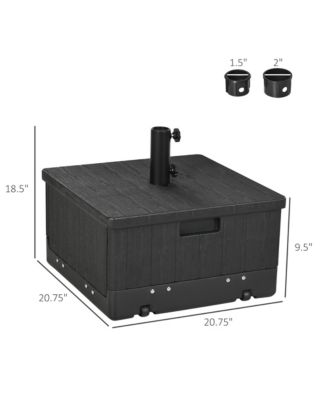 Outdoor Umbrella Base with Wheels, End Table, Planter Box,