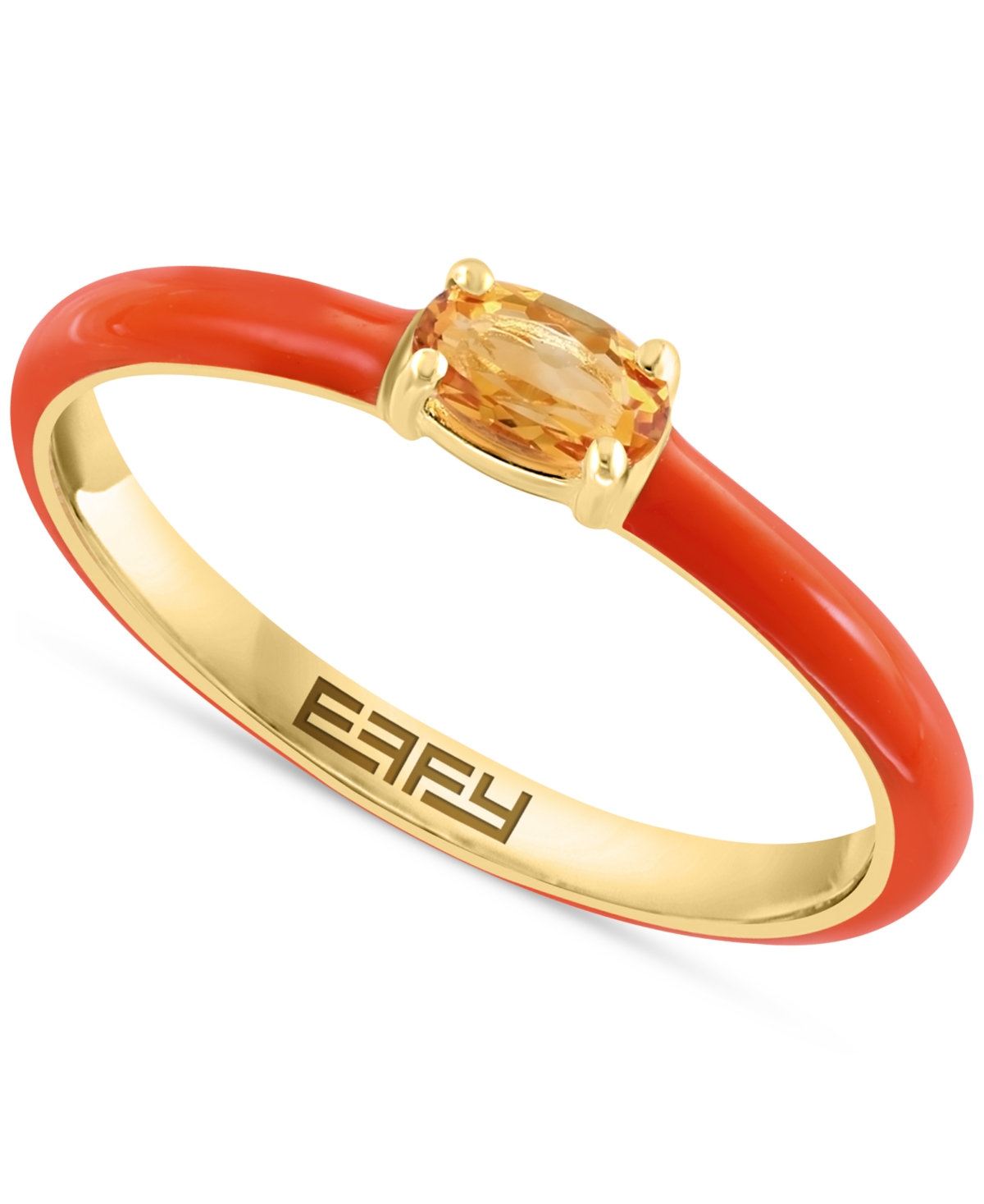Effy Pink Opal (1/6 ct. t.w.) & Enamel Ring in Sterling Silver (Also available in Amethyst, Garnet,and Blue Topaz) - Citrine