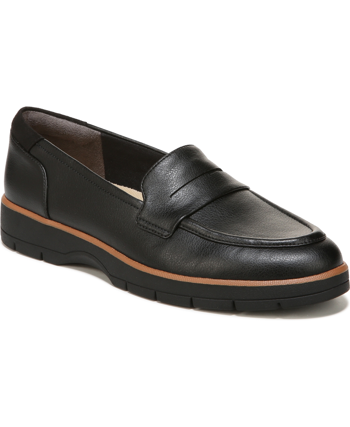 Shop Dr. Scholl's Women's Nice Day Loafers In Black Faux Leather