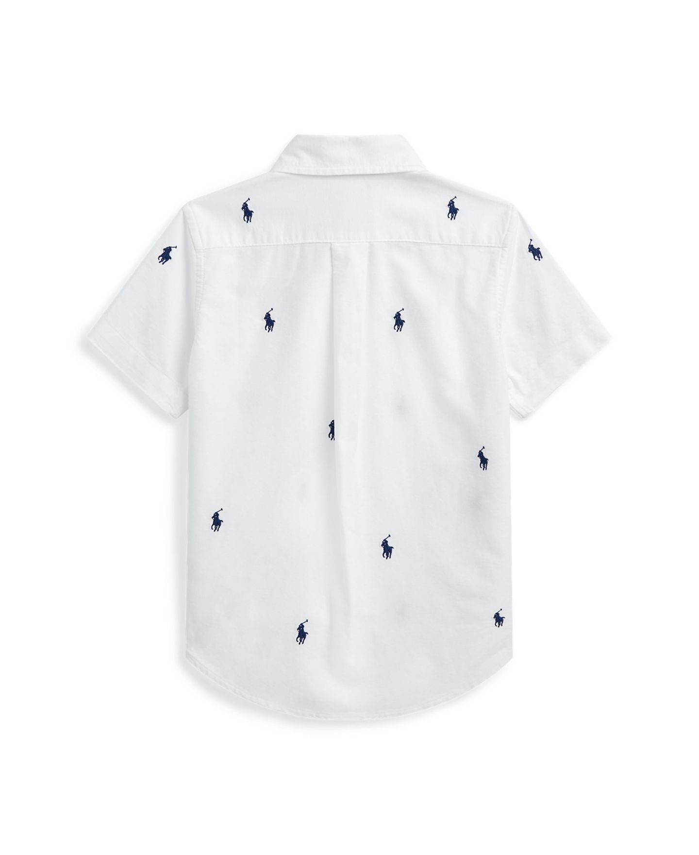 Рубашка Polo Ralph Lauren Polo Pony Oxford Short-Sleeve Shirt для мальчиков, цвет: Белый / Тёмно-синий — фото 2