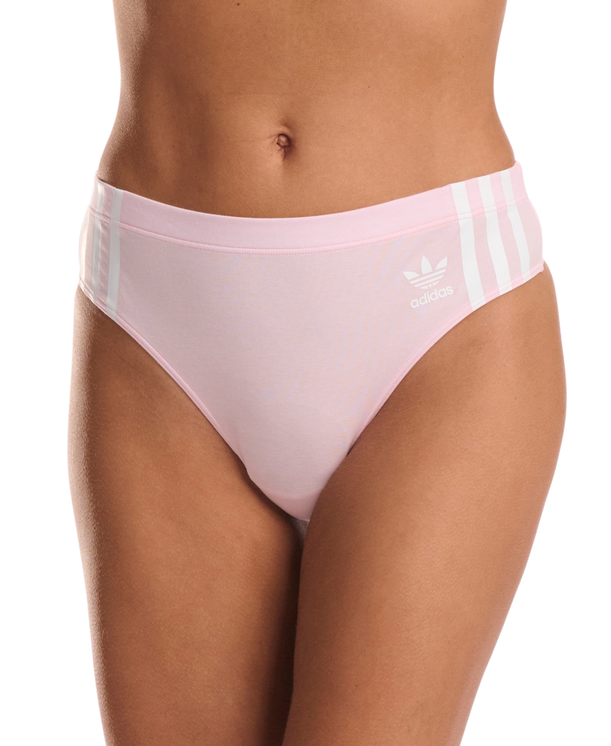 Intimates Women's 3-stripes Wide-side Thong Underwear 4a1h63 In Clear Pink
