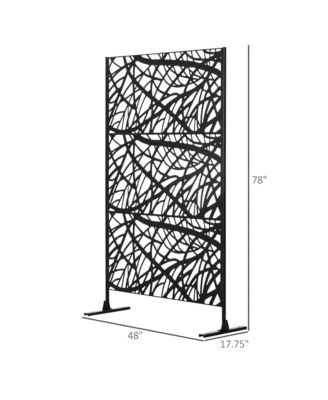 Metal Privacy Screen W/ Sd 6.5FT Freesding Outdoor Divider