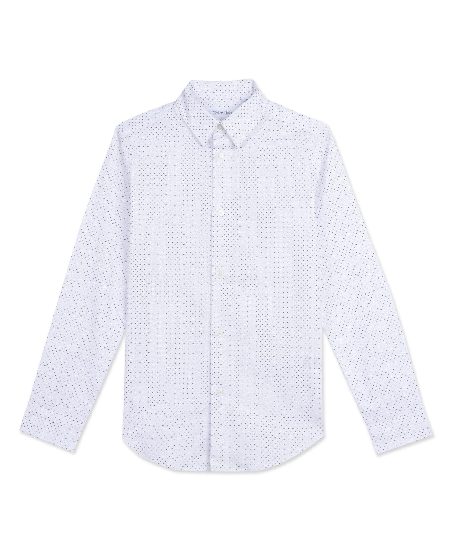 Рубашка Calvin Klein Husky Slim-Fit Stretch Logo Dot-Print Dress Shirt для мальчиков — фото 2