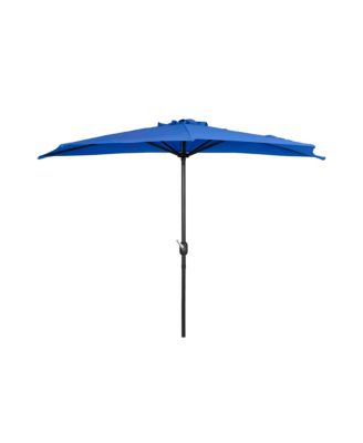 9 Ft Outdoor Patio Half Market Umbrella with Crank