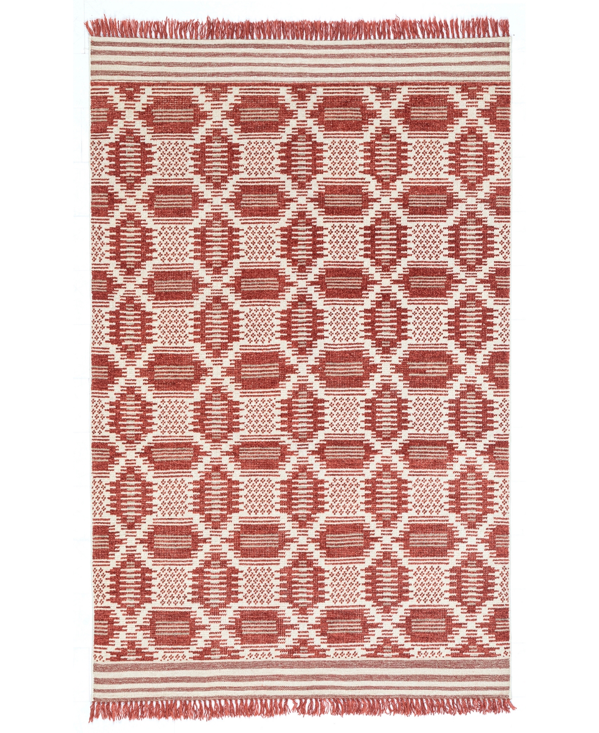 NuStory Newell Turner Lover's Knot Coverlet I 5' x 8' Area Rug - Red