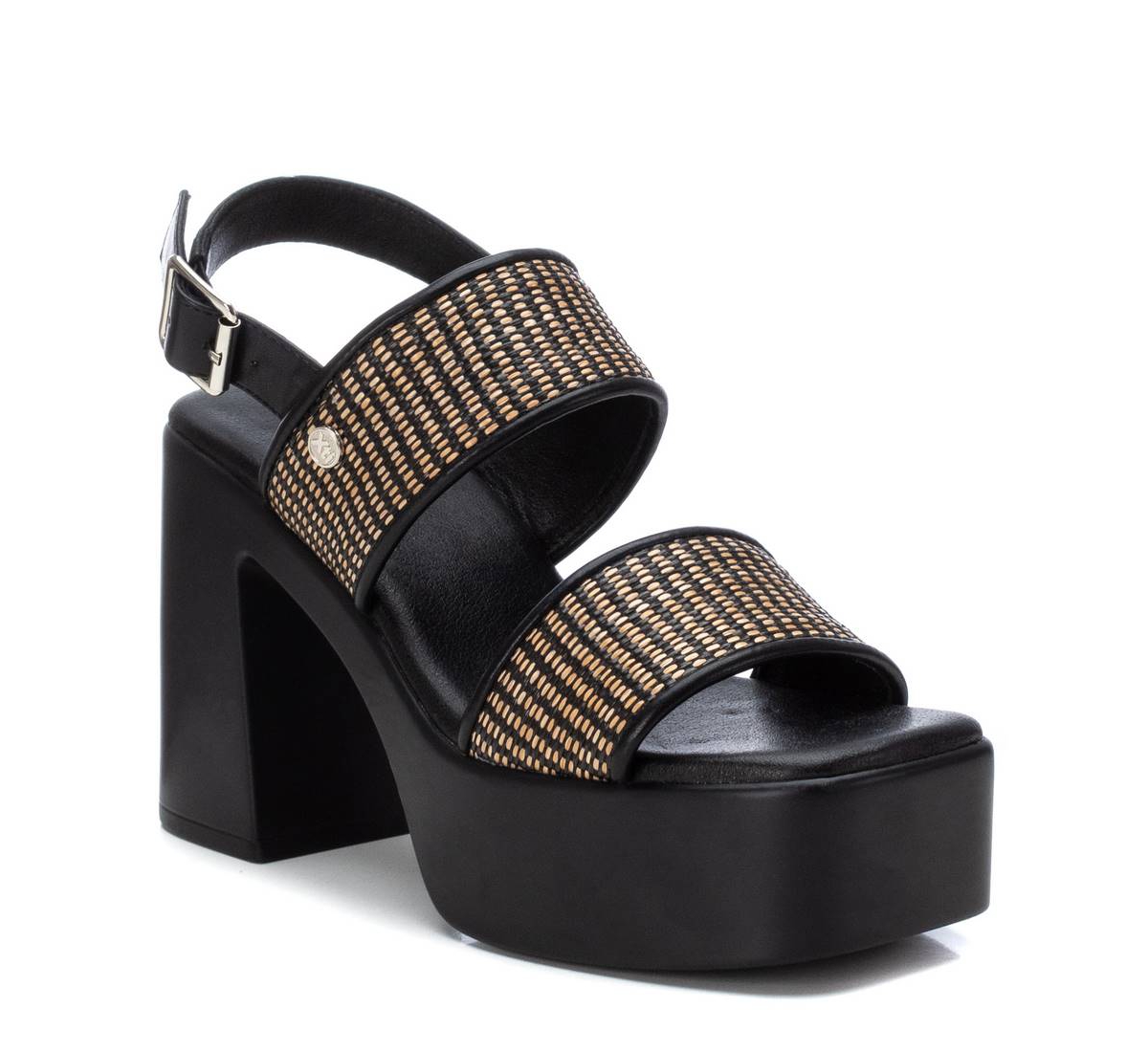 Xti Women's Heeled Sandals,With Brown Accent - Black