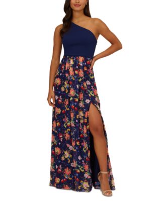 Adrianna Papell - Women's One Shoulder Knit Crepe Dress