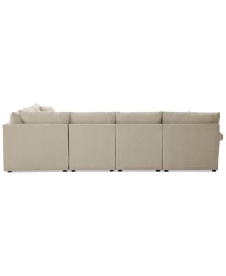 CLOSEOUT! Wrenley 131" 6-Pc. Fabric Modular Sectional Chaise Sofa, Created for Macy's
